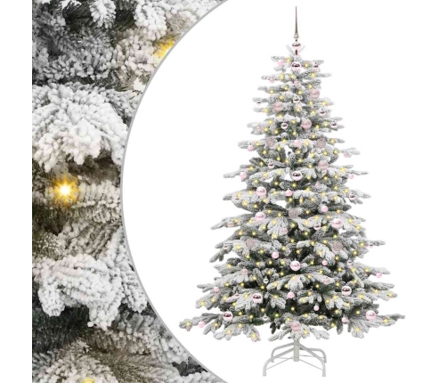 Mākslīgā Saliekamā Ziemassvētku Egle Balts 180 Cm Pe Un Pvc Vidaxl