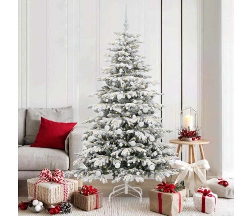 Mākslīgā Saliekamā Ziemassvētku Egle Balts 180 Cm Pe Un Pvc Vidaxl