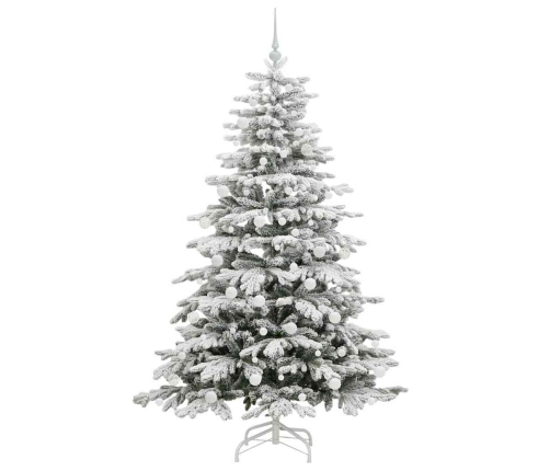 Mākslīgā Saliekamā Ziemassvētku Egle Balts 180 Cm Pe Un Pvc Vidaxl