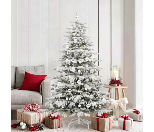 Mākslīgā Saliekamā Ziemassvētku Egle Balts 180 Cm Pe Un Pvc Vidaxl