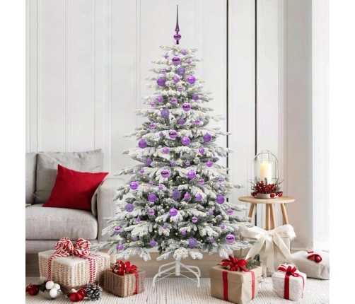 Mākslīgā Saliekamā Ziemassvētku Egle Balts 180 Cm Pe Un Pvc Vidaxl