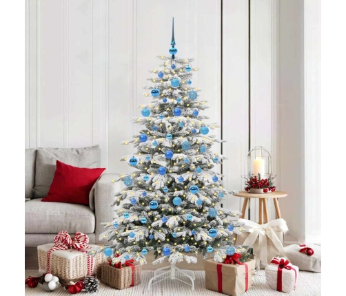 Mākslīgā Saliekamā Ziemassvētku Egle Balts 180 Cm Pe Un Pvc Vidaxl