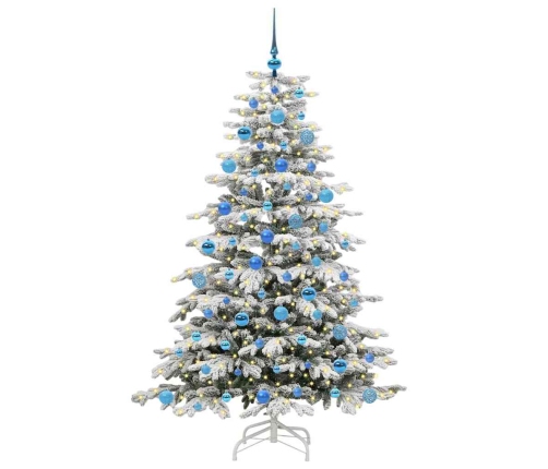 Mākslīgā Saliekamā Ziemassvētku Egle Balts 180 Cm Pe Un Pvc Vidaxl