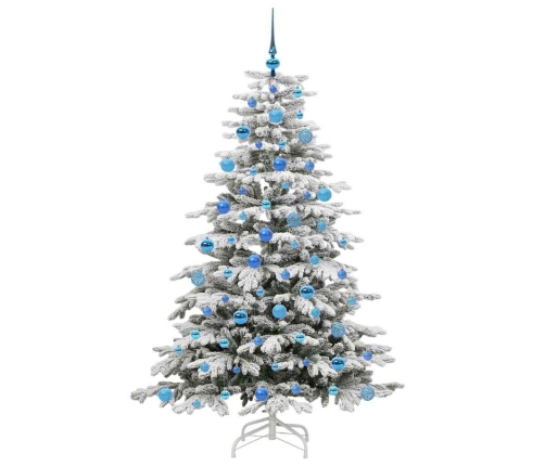 Mākslīgā Saliekamā Ziemassvētku Egle Balts 180 Cm Pe Un Pvc Vidaxl