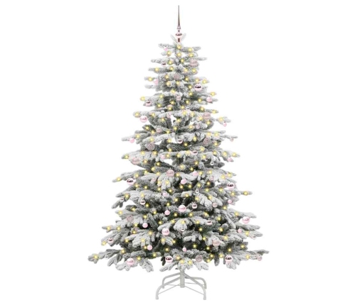 Mākslīgā Saliekamā Ziemassvētku Egle Balts 240 Cm Pe Un Pvc Vidaxl