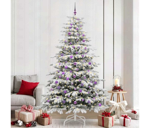 Mākslīgā Saliekamā Ziemassvētku Egle Balts 240 Cm Pe Un Pvc Vidaxl