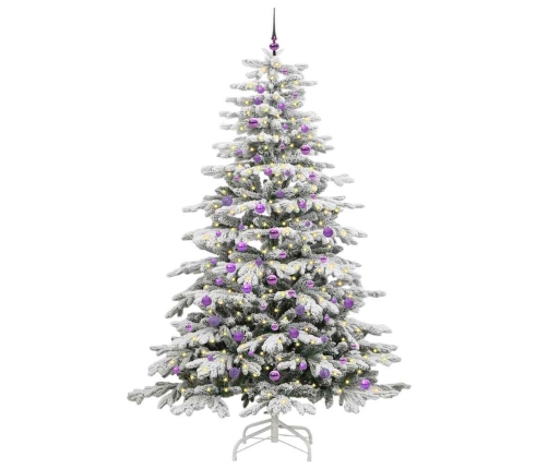 Mākslīgā Saliekamā Ziemassvētku Egle Balts 240 Cm Pe Un Pvc Vidaxl