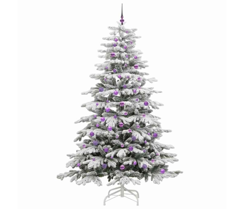 Mākslīgā Saliekamā Ziemassvētku Egle Balts 240 Cm Pe Un Pvc Vidaxl