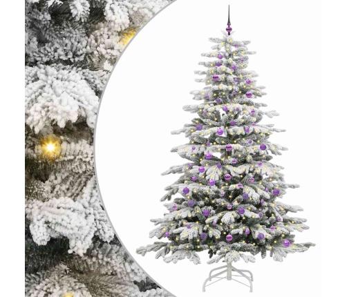 Mākslīgā Saliekamā Ziemassvētku Egle Balts 240 Cm Pe Un Pvc Vidaxl