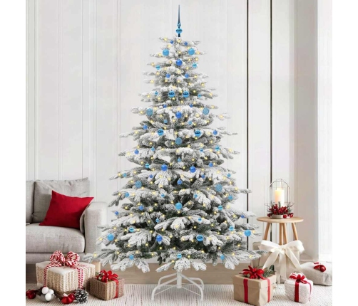 Mākslīgā Saliekamā Ziemassvētku Egle Balts 240 Cm Pe Un Pvc Vidaxl