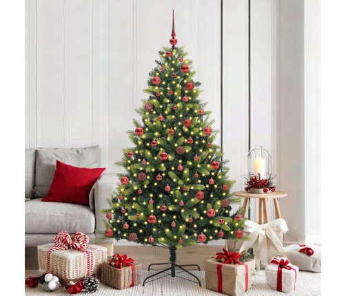 Mākslīgā Salocāmā Ziemassvētku Egle Ar 300 Led Lampiņām 180 Cm Vidaxl