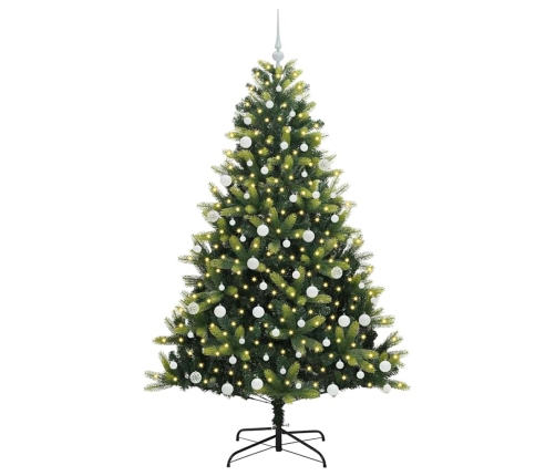 Mākslīgais Locītais Ziemassvētku Eglīte Ar 300 Led Gaismām Vidaxl