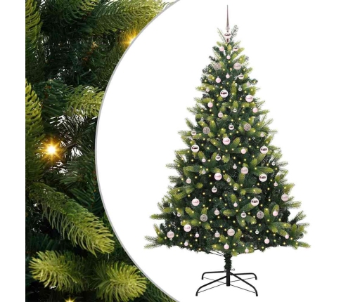 Mākslīgā Noliekamā Ziemassvētku Eglīte 300 Led Lampiņas 210 Cm Vidaxl