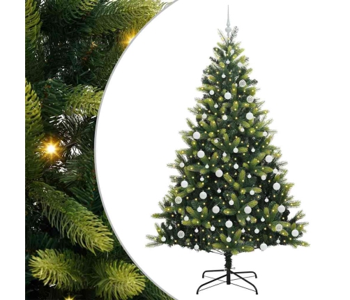 Mākslīgā Svētku Eglīte Ar 300 Led Gaismām Zaļa 210 Cm Pvc Un Pe Vidaxl