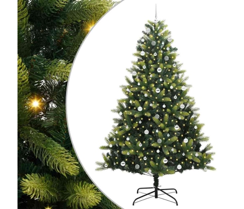 Mākslīgais Sastiprināmais Ziemassvētku Koks 300 Led Zaļa 240 Cm Vidaxl