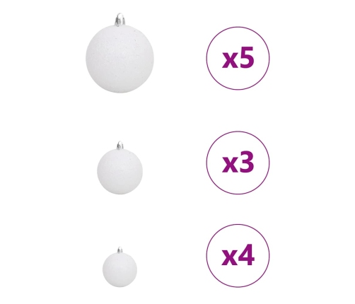 Mākslīgāziemassvētkueglīte Balts 120Cm Pvc Vidaxl