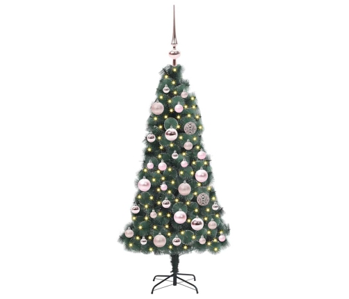 Mākslīgais Iepriekš Iluminētais Ziemassvētku Koks Ar Bumbiņu Komplektu Vidaxl