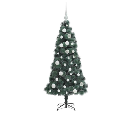 Mākslīgā Iepriekš Iedegta Ziemassvētku Eglīte Ar Bumbiņu Komplektu Vidaxl