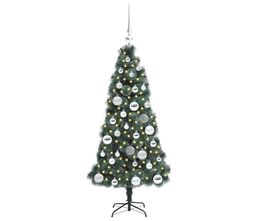 Mākslīgais Iepriekš Izgaismots Ziemassvētku Koks Ar Bumbiņu Komplektu Vidaxl