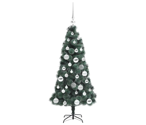 Mākslīgais Iepriekš Izgaismots Ziemassvētku Koks Ar Bumbiņu Komplektu Vidaxl