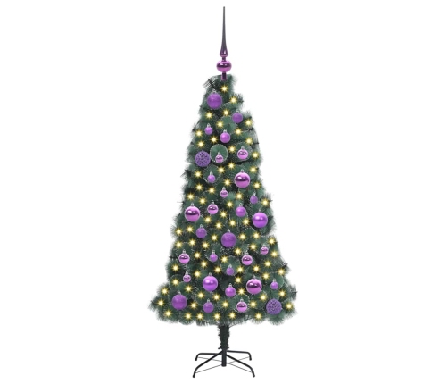 Mākslīgā Iepriekš Apgaismota Ziemassvētku Egle Ar Bumbiņu Komplektu Vidaxl