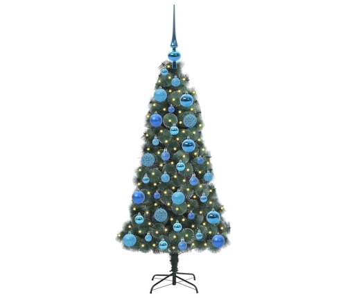 Mākslīgā Iepriekš Apgaismotā Ziemassvētku Eglīte Ar Bumbiņu Komplektu Vidaxl