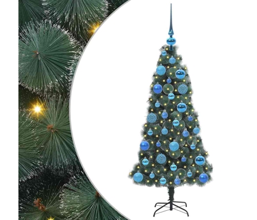 Mākslīgā Iepriekš Apgaismotā Ziemassvētku Eglīte Ar Bumbiņu Komplektu Vidaxl