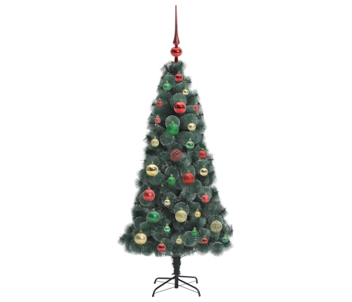 Mākslīgā Iepriekš Izgaismotā Ziemassvētku Egle Ar Bumbiņu Komplektu Vidaxl