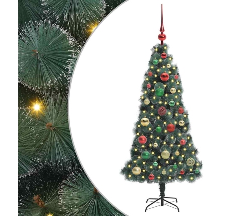 Mākslīgā Iepriekš Izgaismotā Ziemassvētku Egle Ar Bumbiņu Komplektu Vidaxl