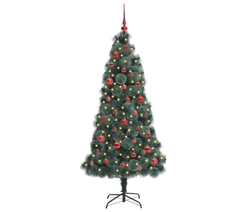 Mākslīgais Iepriekš Apgaismotais Ziemassvētku Eglīte Ar Bumbiņu Komplektu Vidaxl