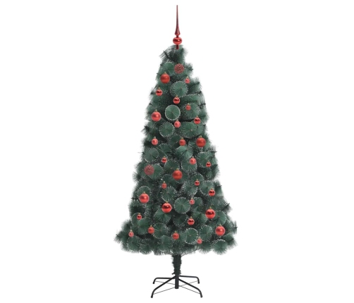 Mākslīgais Iepriekš Apgaismotais Ziemassvētku Eglīte Ar Bumbiņu Komplektu Vidaxl