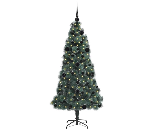 Mākslīgā Iepriekš Apgaismotā Ziemassvētku Egle Ar Bumbiņu Komplektu Vidaxl