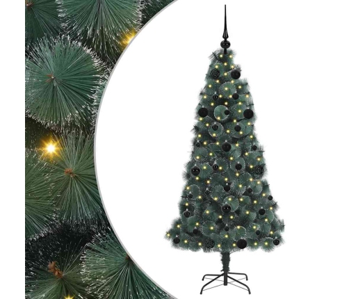 Mākslīgā Iepriekš Apgaismotā Ziemassvētku Egle Ar Bumbiņu Komplektu Vidaxl