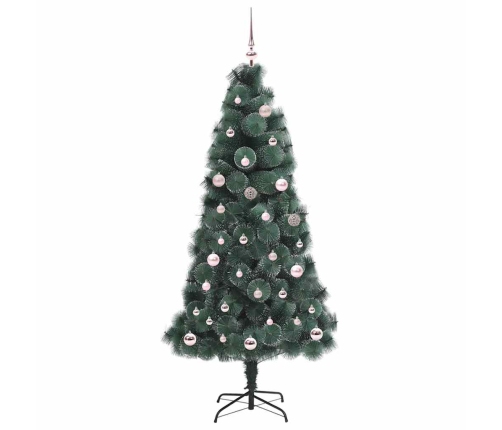 Mākslīgais Iepriekš Apgaismots Ziemassvētku Koks Ar Bumbiņu Komplektu Vidaxl