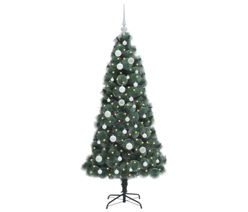 Mākslīgais Izgaismotais Ziemassvētku Koks Ar Bumbu Komplektu Vidaxl