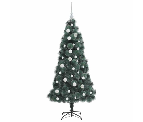 Mākslīgais Izgaismotais Ziemassvētku Koks Ar Bumbu Komplektu Vidaxl