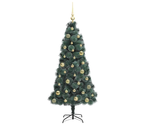 Mākslīgā Iepriekš Apgaismota Ziemassvētku Eglīte Ar Bumbiņu Komplektu Vidaxl