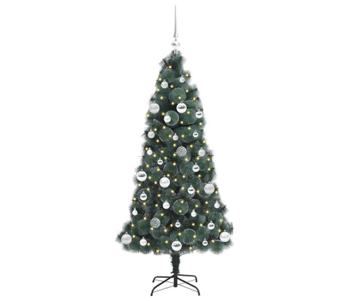 Mākslīgā Iepriekš Izgaismota Ziemassvētku Egle Ar Bumbiņu Komplektu Vidaxl