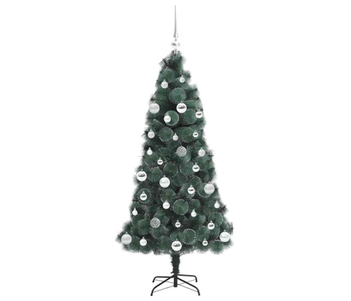 Mākslīgā Iepriekš Izgaismota Ziemassvētku Egle Ar Bumbiņu Komplektu Vidaxl