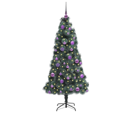 Mākslīgā Iepriekš Apgaismota Ziemassvētku Egle Ar Bumbiņu Komplektu Vidaxl