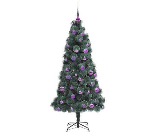 Mākslīgā Iepriekš Apgaismota Ziemassvētku Egle Ar Bumbiņu Komplektu Vidaxl