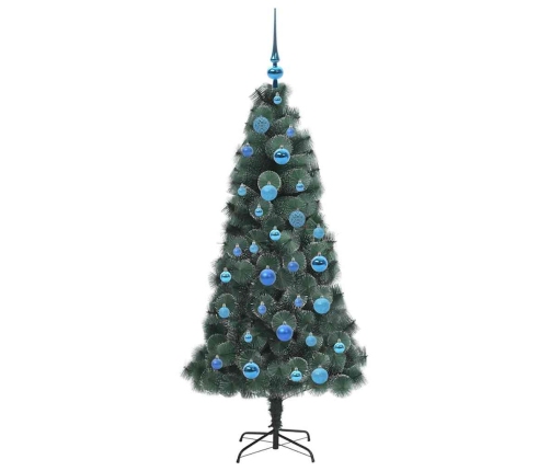 Mākslīgais Iepriekš Apgaismots Ziemassvētku Koks Ar Bumbiņu Komplektu Vidaxl