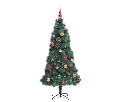 Mākslīgais Iepriekš Apgaismotais Ziemassvētku Koks Ar Bumbu Komplektu Vidaxl