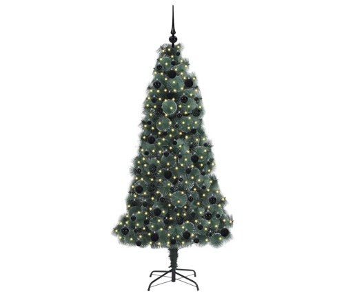 Mākslīgais Iepriekš Apgaismots Ziemassvētku Koks Ar Bumbiņu Komplektu Vidaxl