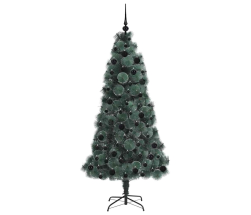 Mākslīgais Iepriekš Apgaismots Ziemassvētku Koks Ar Bumbiņu Komplektu Vidaxl