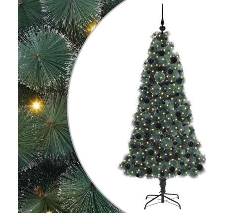 Mākslīgais Iepriekš Apgaismots Ziemassvētku Koks Ar Bumbiņu Komplektu Vidaxl