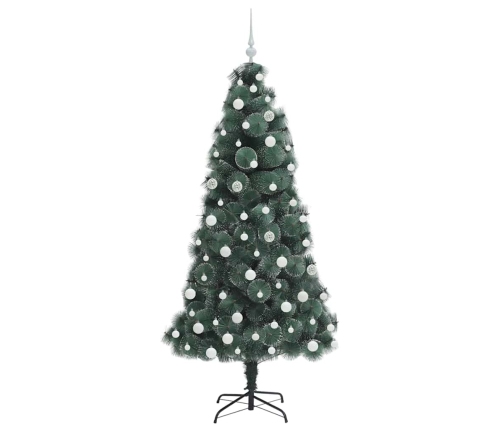 Mākslīgais Iepriekš Apgaismots Ziemassvētku Koks Ar Bumbiņu Komplektu Vidaxl