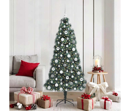 Mākslīgā Iepriekš Apgaismotā Ziemassvētku Eglīte Ar Bumbiņu Komplektu Vidaxl