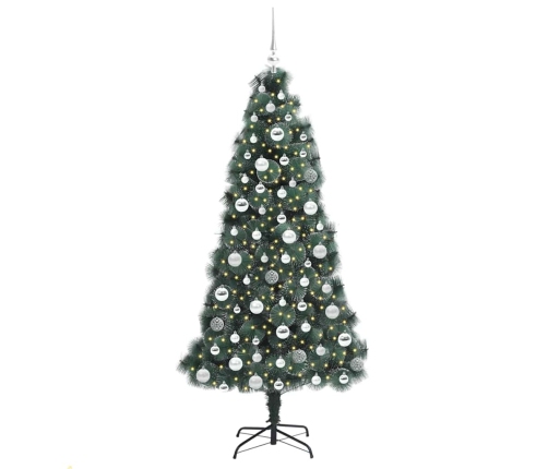 Mākslīgā Iepriekš Apgaismotā Ziemassvētku Eglīte Ar Bumbiņu Komplektu Vidaxl