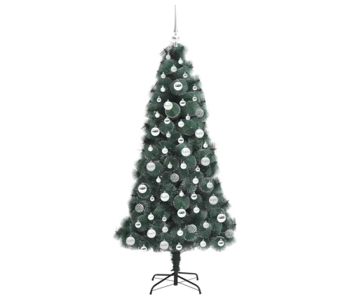 Mākslīgā Iepriekš Apgaismotā Ziemassvētku Eglīte Ar Bumbiņu Komplektu Vidaxl